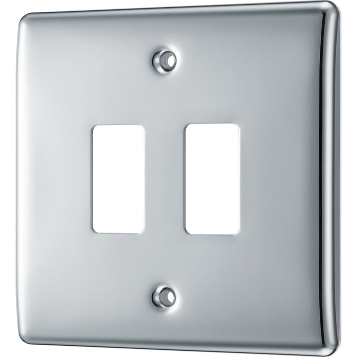 BG RNPC2 Nexus Metal 2G Grid Front Plate - Polished Chrome - westbasedirect.com