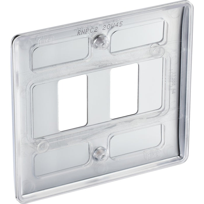 BG RNPC2 Nexus Metal 2G Grid Front Plate - Polished Chrome - westbasedirect.com