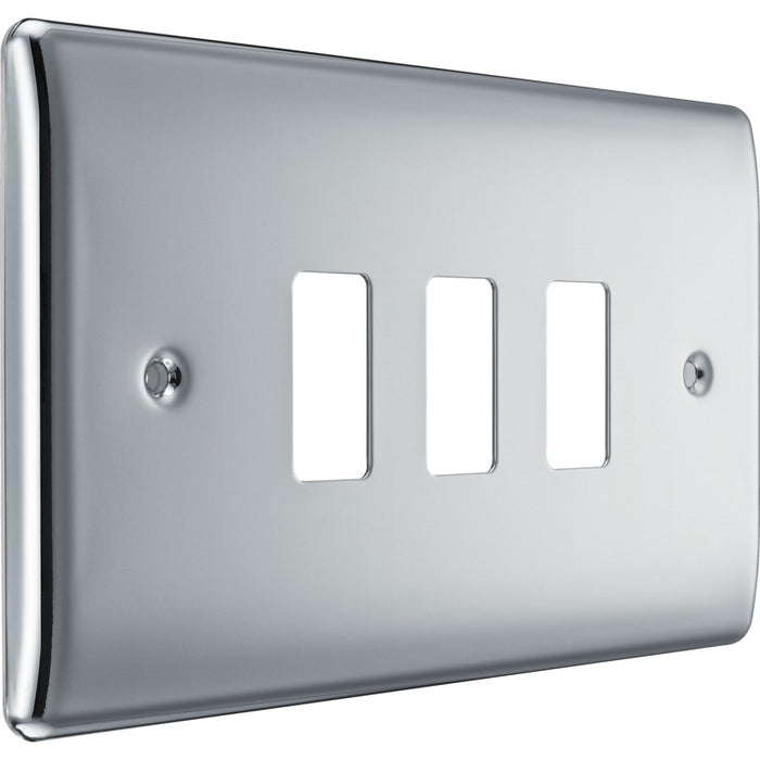 BG RNPC3 Nexus Metal 3G Grid Front Plate - Polished Chrome - westbasedirect.com