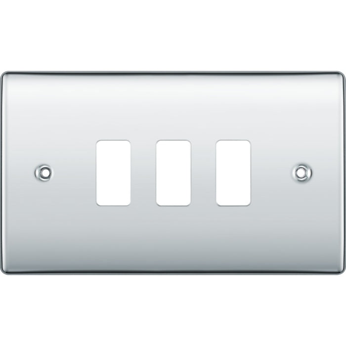 BG RNPC3 Nexus Metal 3G Grid Front Plate - Polished Chrome - westbasedirect.com