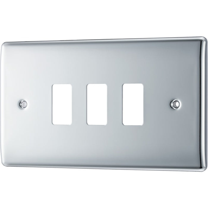 BG RNPC3 Nexus Metal 3G Grid Front Plate - Polished Chrome - westbasedirect.com