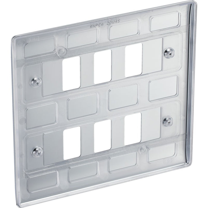 BG RNPC6 Nexus Metal 6G Grid Front Plate - Polished Chrome - westbasedirect.com