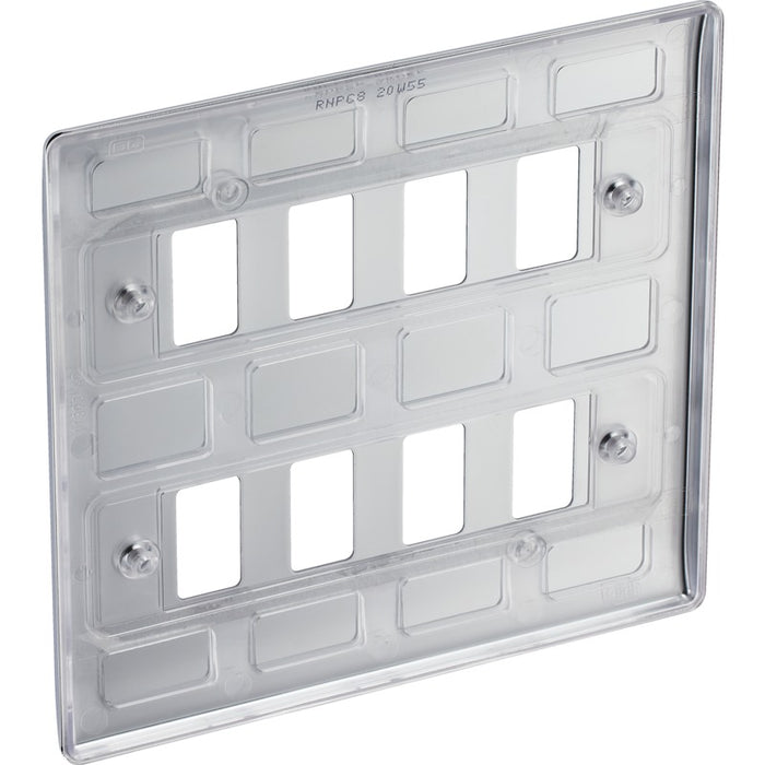 BG RNPC8 Nexus Metal 8G Grid Front Plate - Polished Chrome - westbasedirect.com