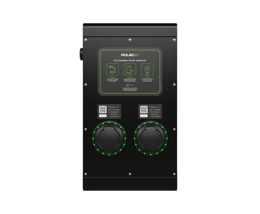 Rolec ROLEC0121B SecuriCharge Smart EV Charger - 2x up to 7.4kw Type 2 Sockets - Black - westbasedirect.com