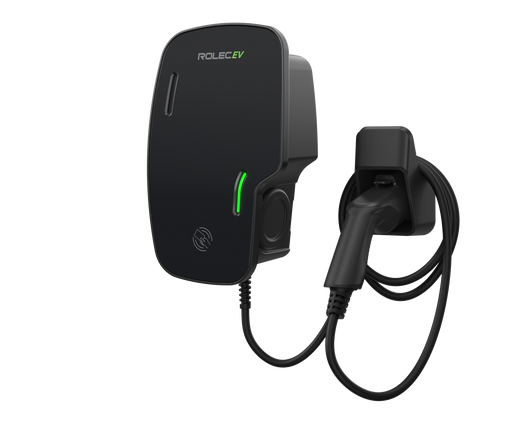 Rolec ROLEC3140B Zura Smart EV Charger - 1 x up to 7.4kw Type 2 5m Tethered - Black - westbasedirect.com