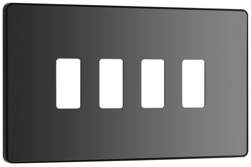 BG Evolve RPCDBC4B 4G Grid Front Plate - Black Chrome (Black) - westbasedirect.com