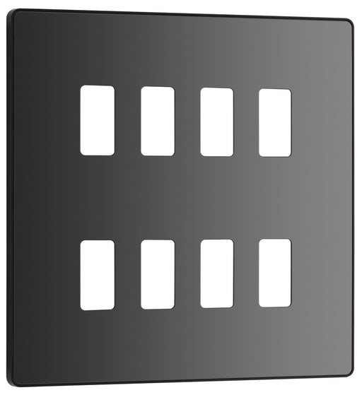 BG Evolve RPCDBC8B 8G Grid Front Plate - Black Chrome (Black) - westbasedirect.com