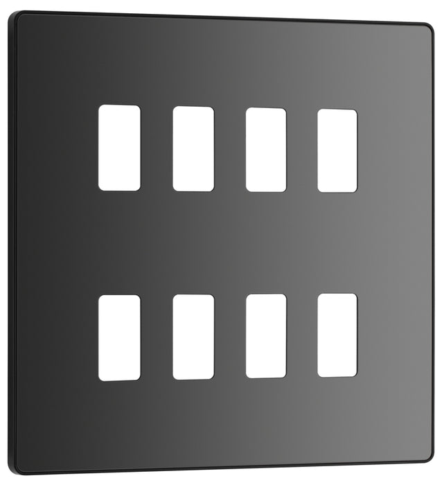 BG Evolve RPCDBC8B 8G Grid Front Plate - Black Chrome (Black) - westbasedirect.com