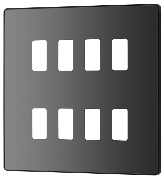 BG Evolve RPCDBC8B 8G Grid Front Plate - Black Chrome (Black) - westbasedirect.com