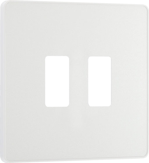 BG Evolve RPCDCL2W 2G Grid Front Plate - Pearlescent White (White) - westbasedirect.com