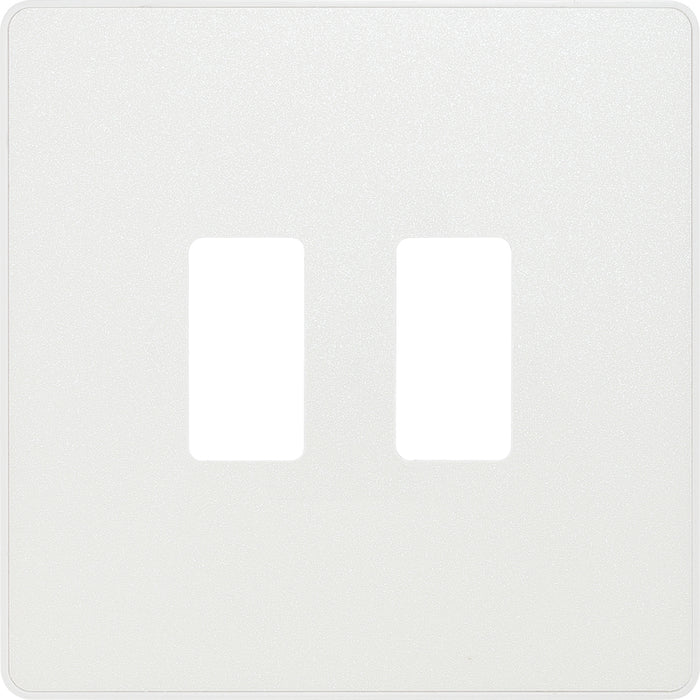 BG Evolve RPCDCL2W 2G Grid Front Plate - Pearlescent White (White) - westbasedirect.com