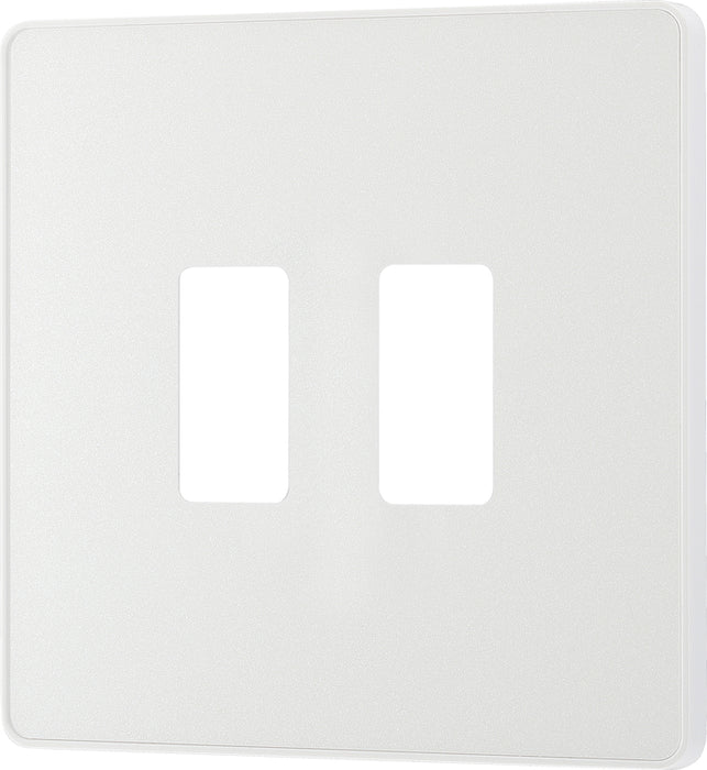 BG Evolve RPCDCL2W 2G Grid Front Plate - Pearlescent White (White) - westbasedirect.com