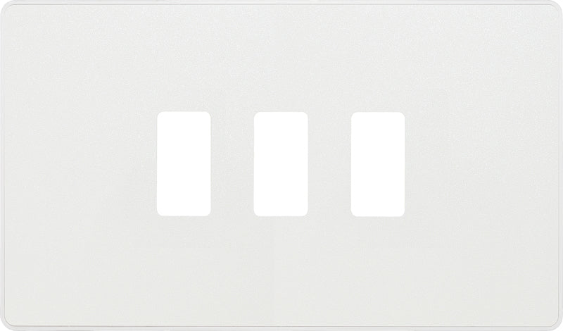 BG Evolve RPCDCL3W 3G Grid Front Plate - Pearlescent White (White) - westbasedirect.com