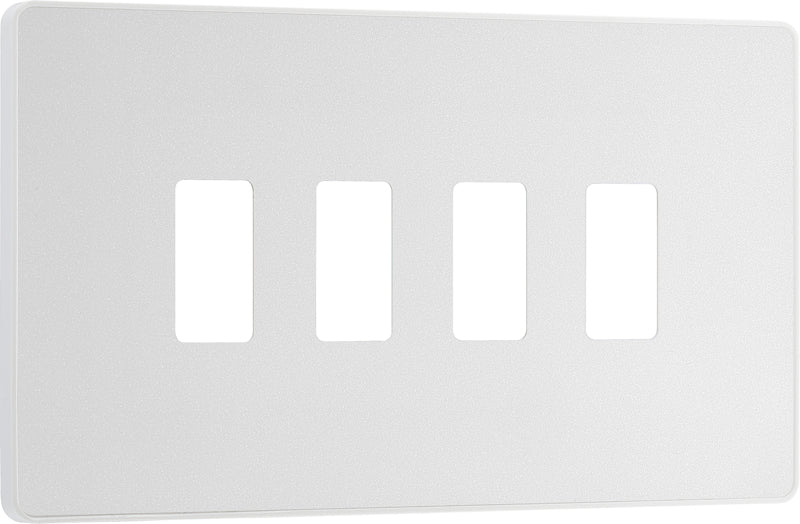 BG Evolve RPCDCL4W 4G Grid Front Plate - Pearlescent White (White) - westbasedirect.com