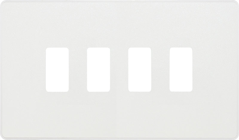BG Evolve RPCDCL4W 4G Grid Front Plate - Pearlescent White (White) - westbasedirect.com