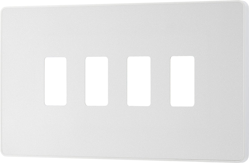 BG Evolve RPCDCL4W 4G Grid Front Plate - Pearlescent White (White) - westbasedirect.com