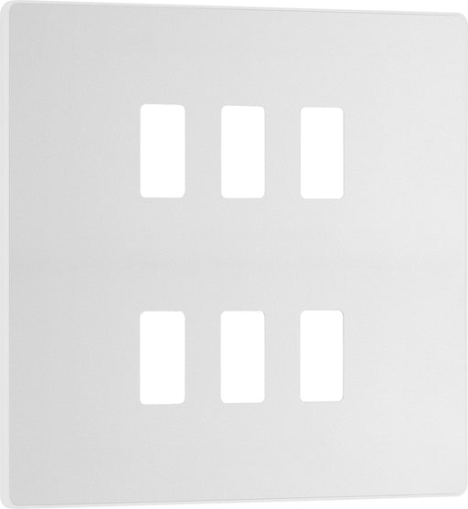 BG Evolve RPCDCL6W 6G Grid Front Plate - Pearlescent White (White) - westbasedirect.com