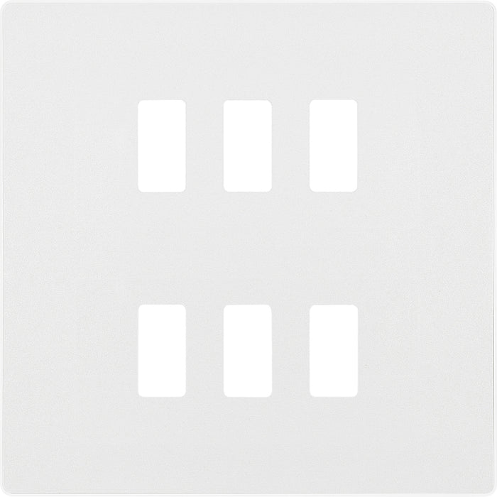 BG Evolve RPCDCL6W 6G Grid Front Plate - Pearlescent White (White) - westbasedirect.com
