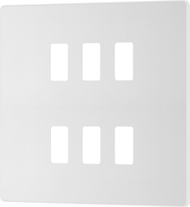 BG Evolve RPCDCL6W 6G Grid Front Plate - Pearlescent White (White) - westbasedirect.com