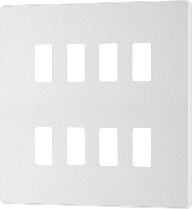 BG Evolve RPCDCL8W 8G Grid Front Plate - Pearlescent White (White) - westbasedirect.com