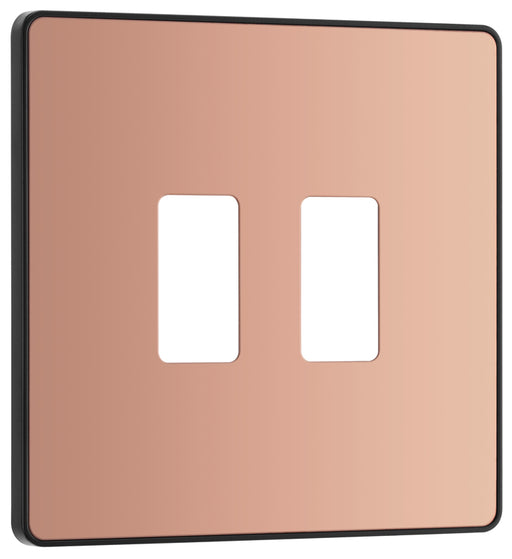 BG Evolve RPCDCP2B 2G Grid Front Plate - Polished Copper (Black) - westbasedirect.com