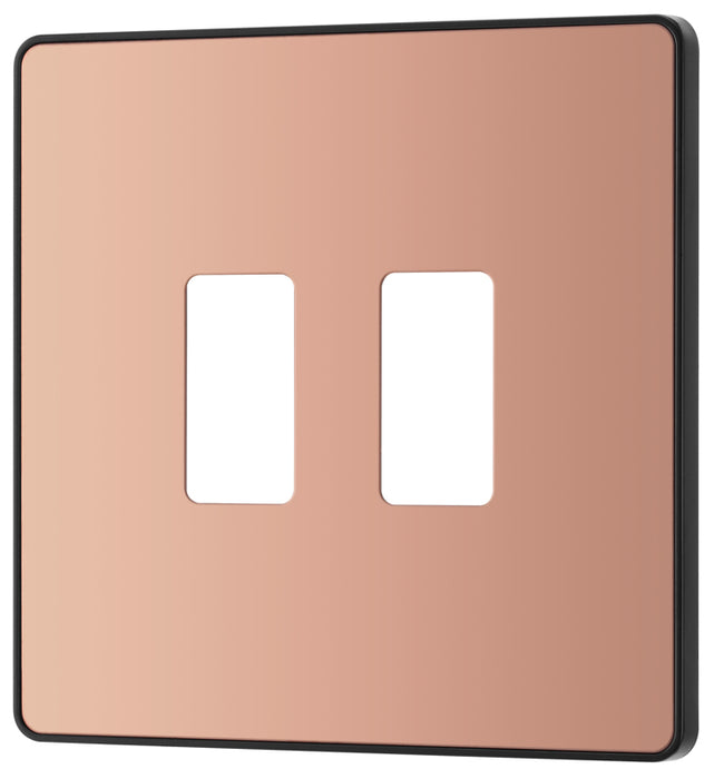 BG Evolve RPCDCP2B 2G Grid Front Plate - Polished Copper (Black) - westbasedirect.com