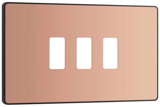 BG Evolve RPCDCP3B 3G Grid Front Plate - Polished Copper (Black) - westbasedirect.com