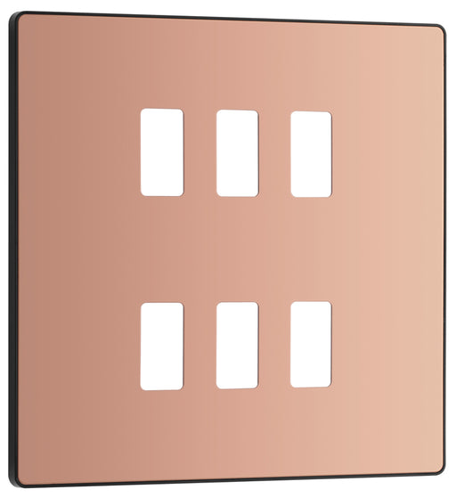 BG Evolve RPCDCP6B 6G Grid Front Plate - Polished Copper (Black) - westbasedirect.com