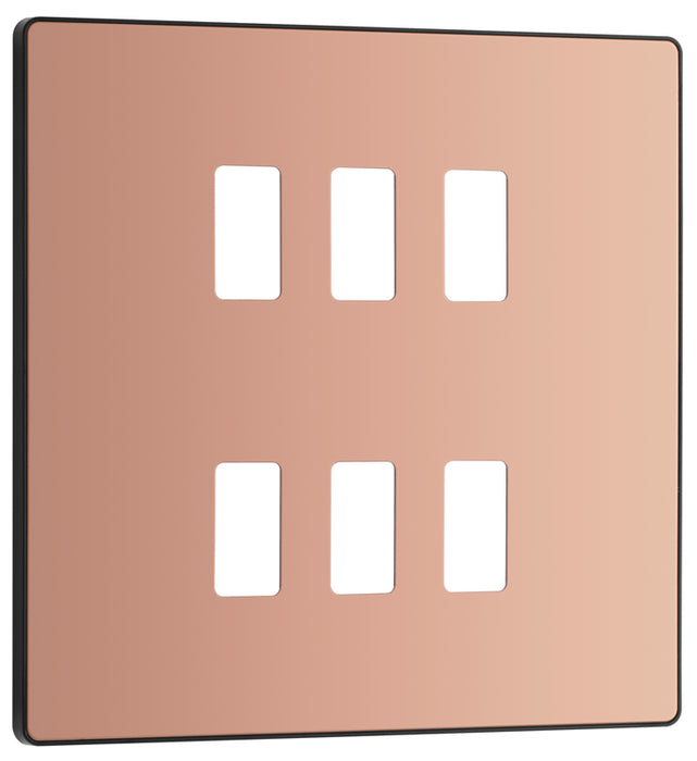 BG Evolve RPCDCP6B 6G Grid Front Plate - Polished Copper (Black) - westbasedirect.com