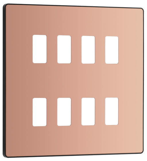 BG Evolve RPCDCP8B 8G Grid Front Plate - Polished Copper (Black) - westbasedirect.com