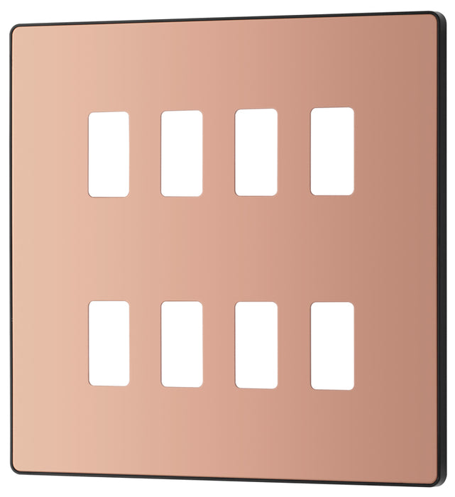 BG Evolve RPCDCP8B 8G Grid Front Plate - Polished Copper (Black) - westbasedirect.com