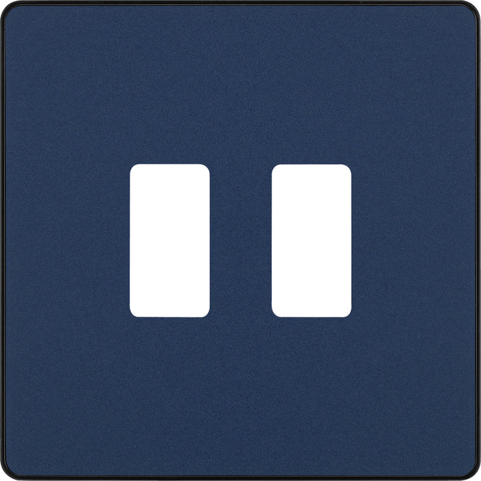BG Evolve RPCDDB2B 2G Grid Front Plate - Matt Blue (Black) - westbasedirect.com