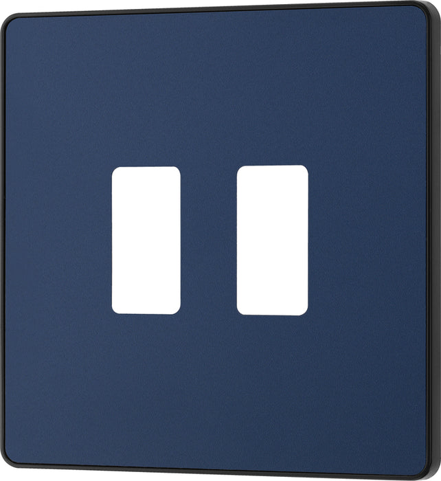 BG Evolve RPCDDB2B 2G Grid Front Plate - Matt Blue (Black) - westbasedirect.com