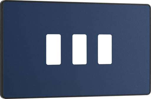 BG Evolve RPCDDB3B 3G Grid Front Plate - Matt Blue (Black) - westbasedirect.com