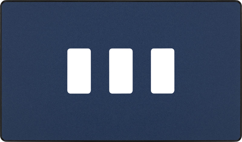 BG Evolve RPCDDB3B 3G Grid Front Plate - Matt Blue (Black) - westbasedirect.com