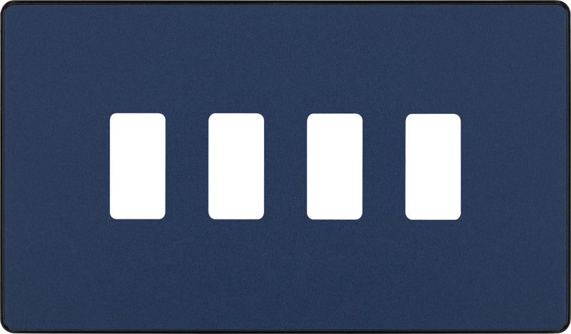 BG Evolve RPCDDB4B 4G Grid Front Plate - Matt Blue (Black) - westbasedirect.com