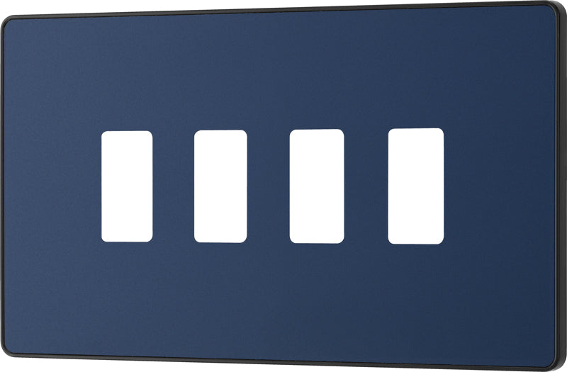 BG Evolve RPCDDB4B 4G Grid Front Plate - Matt Blue (Black) - westbasedirect.com