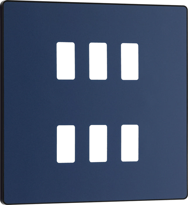 BG Evolve RPCDDB6B 6G Grid Front Plate - Matt Blue (Black) - westbasedirect.com
