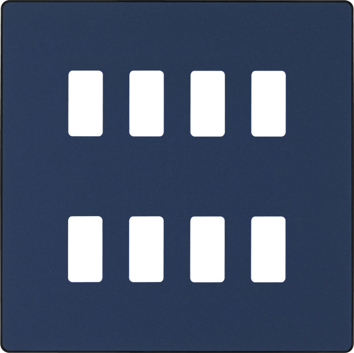 BG Evolve RPCDDB8B 8G Grid Front Plate - Matt Blue (Black) - westbasedirect.com