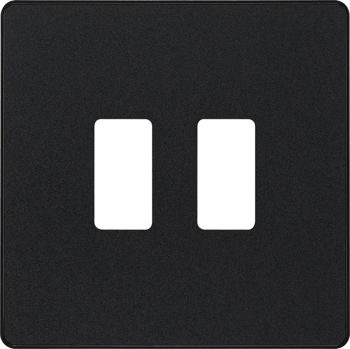 BG Evolve RPCDMB2B 2G Grid Front Plate - Matt Black (Black) - westbasedirect.com
