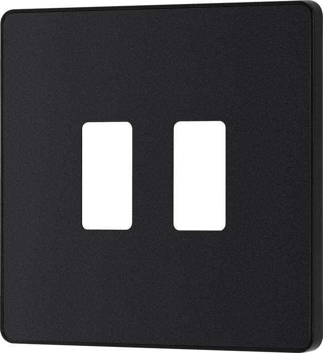BG Evolve RPCDMB2B 2G Grid Front Plate - Matt Black (Black) - westbasedirect.com