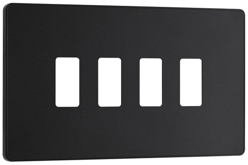BG Evolve RPCDMB4B 4G Grid Front Plate - Matt Black (Black) - westbasedirect.com