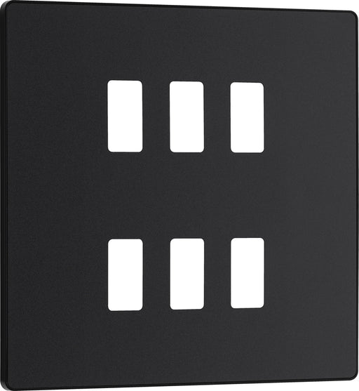 BG Evolve RPCDMB6B 6G Grid Front Plate - Matt Black (Black) - westbasedirect.com