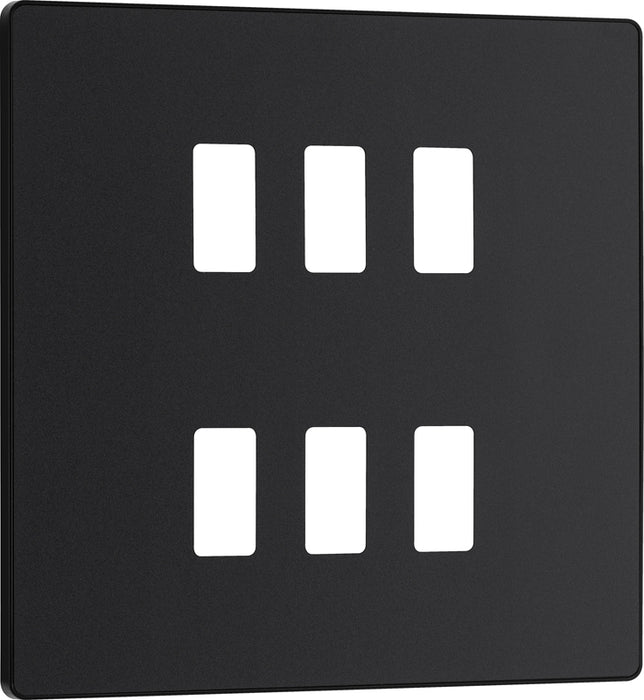 BG Evolve RPCDMB6B 6G Grid Front Plate - Matt Black (Black) - westbasedirect.com