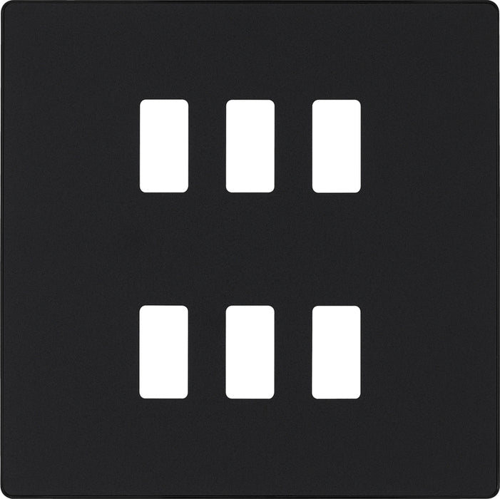 BG Evolve RPCDMB6B 6G Grid Front Plate - Matt Black (Black) - westbasedirect.com
