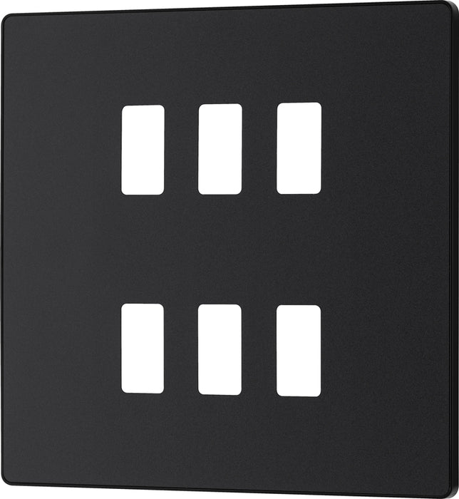 BG Evolve RPCDMB6B 6G Grid Front Plate - Matt Black (Black) - westbasedirect.com