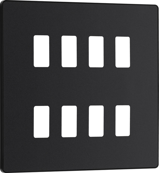 BG Evolve RPCDMB8B 8G Grid Front Plate - Matt Black (Black) - westbasedirect.com