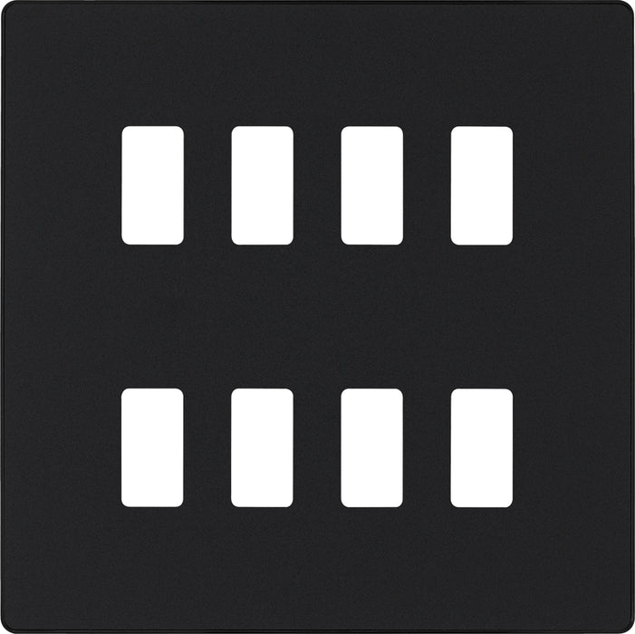BG Evolve RPCDMB8B 8G Grid Front Plate - Matt Black (Black) - westbasedirect.com