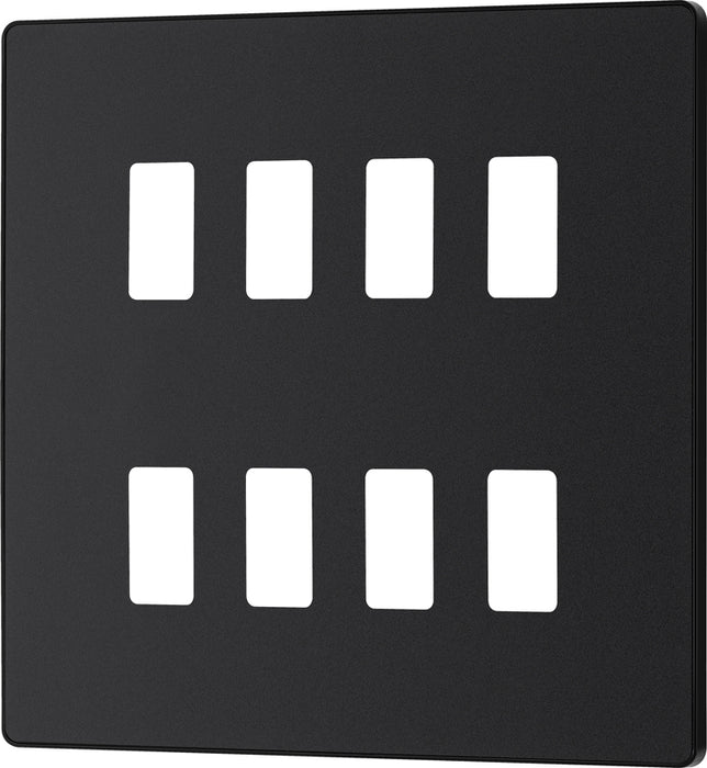 BG Evolve RPCDMB8B 8G Grid Front Plate - Matt Black (Black) - westbasedirect.com