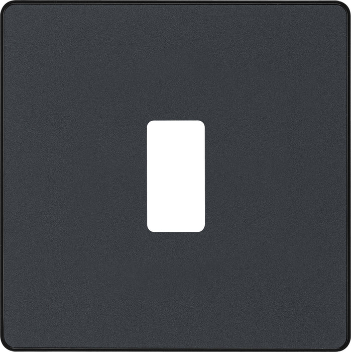 BG Evolve RPCDMG1B 1G Grid Front Plate - Matt Grey (Black) - westbasedirect.com